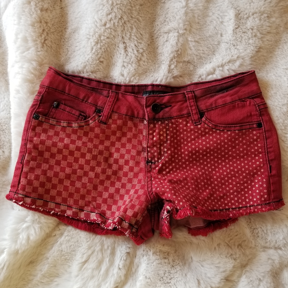 Red checkered shorts